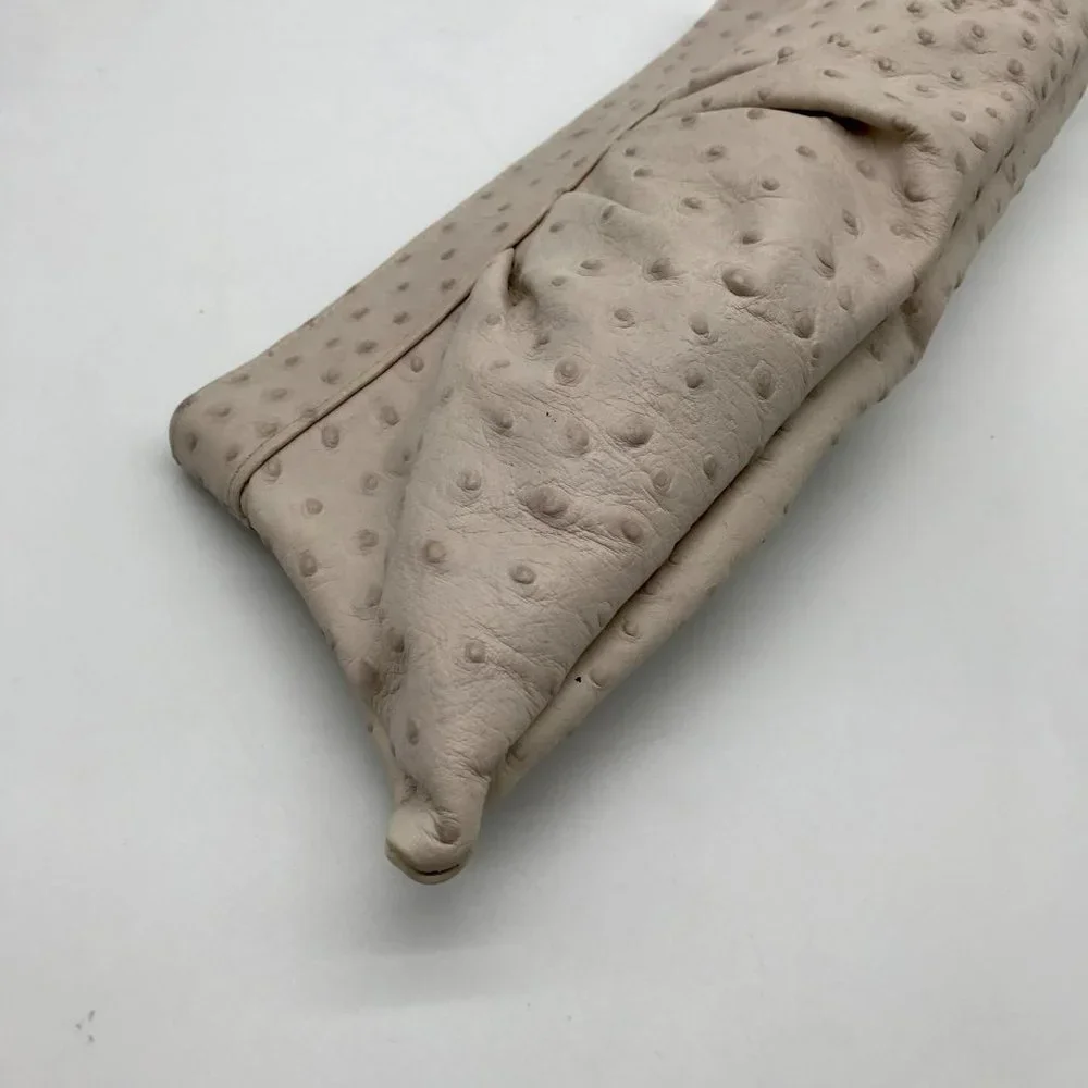 Lauren Merkin Off White Ostrich Leather Clutch - Picture 6 of 11
